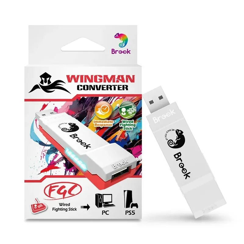 Brook Wingman FGC Converter USB Wired Arcade Fight Stick Hitbox